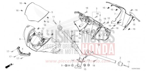 MANETTE DE DIRECTION/REVETEMENT DE GUIDON SH125ADP de 2023